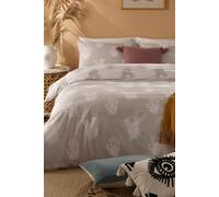 Printed Positivity Duvet Cover Set - Grey / King