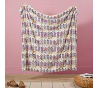 furn. Beach Huts Throw - Soft Fleece Coastal Print Blanket (Multicolour - 130x150cm)