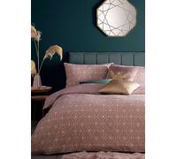 furn. Bee Deco Duvet Cover Set - Honeycomb Geometric Bumble Bee Reversible Bedding (Blush - King UK Standard)