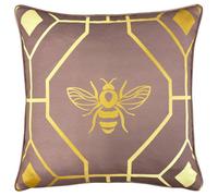 furn. Bee Deco Feather Filled Cushion, Polyester, Blush