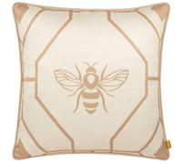 Bee Deco Geometric Piped Cushion Furn Gold 43cm x 43cm