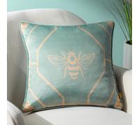 Furn Bee Deco Geometric Piped Cushion in Light Green | Size: 43 cm x 43 cm Furn Light Green 43 cm x 43 cm