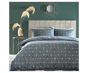 furn. Bee Deco Single Duvet Cover Set, Cotton, Polyester, French Blue