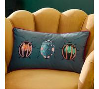 Furn Beetalis Velvet Piped Polyester Filled Cushion | Size: 30 cm x 50 cm Furn Multicolor 30 cm x 50 cm