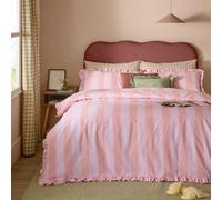 Furn Birdie Stripe Ruffle Duvet Cover Set | Multiple Colours & Sizes Available