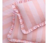 Wylder Birdie Stripe Pillowcase Pairs Pink/Raspberry Pink
