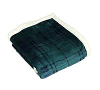 furn. Blake Throw, Printed Fleece Front with Sherpa Fleece Reverse, Polyester, Green