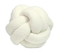 furn. Boucle Knot Cushion, Polyester, Ecru, 30 x 30cm