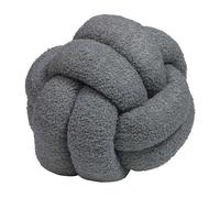furn. Boucle Knot Polyester Filled Cushion, Polyester, Charcoal