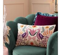 Furn Broderi Floral Embroidered Polyester Filled Cushion | Size: 30 cm x 50 cm Furn Multicolor 30 cm x 50 cm