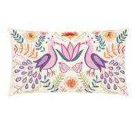 Furn Broderi Floral Embroidered Cushion | Size: 30 cm x 50 cm Furn Multicolor 30 cm x 50 cm
