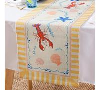 furn. Brunch Stripes Table Runner - Washable Nautical Stripe Lobster Quick Drying Dining Table Decoration (Multicolour - 220x35cm)