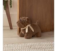 furn. Buddy Bulldog Doorstop - Faux Fur Novelty Dog Weighted Door Stopper (Brown - 16x30x23cm)