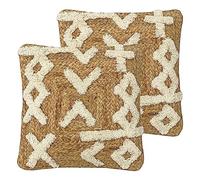 furn. Camfa Braided Jute Feather Filled Cushion - Twin Pack