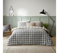 Furn. Canberra Check Printed Duvet Set, King, Grey