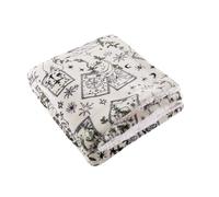 furn. Celestial Stories Sherpa Fleece Throw (Green - 130x180cm) | Mystical botanical design inspired by hand-painted tarot cards