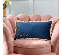 furn. Cest La Vie Embroidered Velvet Feather Rich Filled Cushion