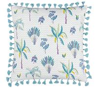 furn. Chamae Feather Filled Cushion - Botanical Floral Desert Tassel Trim Decorative Pillow (Lilac - 50x50cm)