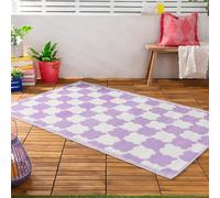 furn. Check Rug - Indoor/Outdoor Reversible Wavy Checkerboard Weather Resistant Easy Clean Rug (Lilac - 120x180cm)