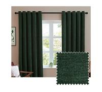 Furn Chenille Blackout Curtains - Bottle Green - 117cm x 183cm - Bottle Green - 100% Polyester