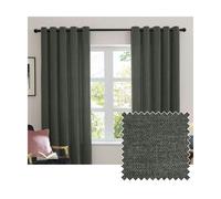 Furn Chenille Blackout Curtains - Charcoal - 229cm x 137cm - Charcoal - 100% Polyester