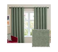 Furn Chenille Blackout Curtains - Green - 229cm x 229cm - Green - 100% Polyester