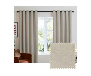 Furn Chenille Blackout Curtains - Natural - 229cm x 183cm - Natural - 100% Polyester