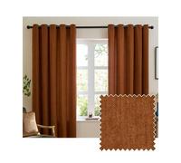 Furn Chenille Blackout Curtains - Rust - 117cm x 137cm - Rust - 100% Polyester