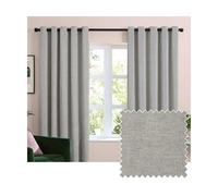 Furn Chenille Blackout Curtains - Silver - 229cm x 137cm - Silver - 100% Polyester