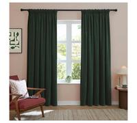 Furn Chenille Lined Pencil Pleat Curtains - Bottle - 183cm x 168cm - Bottle - 100% Polyester