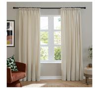 Furn Chenille Lined Pencil Pleat Curtains - Ecru - 183cm x 229cm - Ecru - 100% Polyester