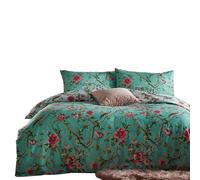 Furn Chinoiserie Vintage Duvet Cover Set - Bright Jade - Double - Bright Jade - 50% Polyester/50% Cotton
