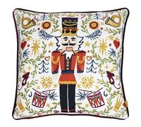 furn. Christmas Nutcracker Cushion Cover, Polyester, Multi, 466CHNU/CC5/MUL, Multicolour, 43 x 43cm