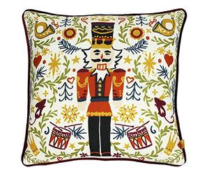 furn. Christmas Nutcracker Polyester Filled Cushion, Polyester, Multi