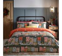 Furn. Christmas Spirit Festive Reversible Duvet Cover Set, Single, Green
