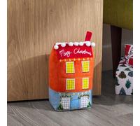 Furn Door Stop Christmas Spirit House - Velvet Novelty - Multicolor