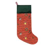 furn. Christmas Spirit Printed Velvet Xmas Stocking, Multicolour, 29 x 27cm