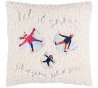 Furn Christmas Together Snow Angels Cushion In White White 43cm x 43cm