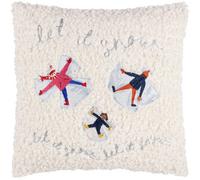 Furn. Christmas Together Snowangels Boucle Embroidered Cushion Cover