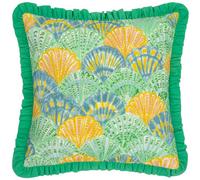 Furn. Clam Shells Frilled Cushion Cover