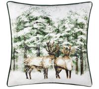 Furn. Classic Reindeer Velvet Feather Filled Cushion