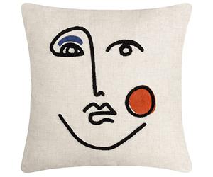 furn. Cleo Feather Filled Cushion, Ginger/Navy, 45 x 45cm