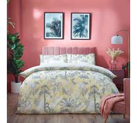 Furn. Colony Palm Tropical Reversible Duvet Cover Set, Double, Yellow