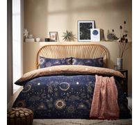 furn. Constellation Celestial Duvet Cover Set - Gold Polycotton - Size Double