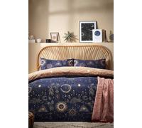 furn. Constellation Celestial Duvet Cover Set - Gold Polycotton - Size Double