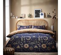 furn. Constellation Celestial Double Gold and Navy Duvet Set - Multi - Wilko