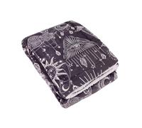 furn. Constellation Throw - Celestial Galaxy Stars & Moon Sherpa Fleece Blanket (Charcoal/Cream - 130x180cm)