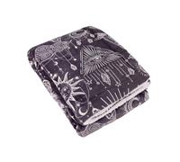 furn. Constellation Throw - Celestial Galaxy Stars & Moon Sherpa Fleece Blanket (Charcoal/Cream - 130x180cm)