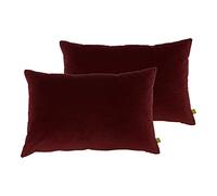 furn. Contra Feather Filled Cushions (Twin Pack), Polyester, Linen, Oxblood