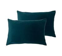 furn. Contra Feather Filled Cushions (Twin Pack), Polyester, Linen, Teal